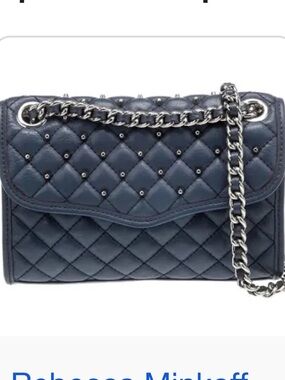 Rebecca Minkoff Navy Quilted Chain-Handle Shoulder Bag